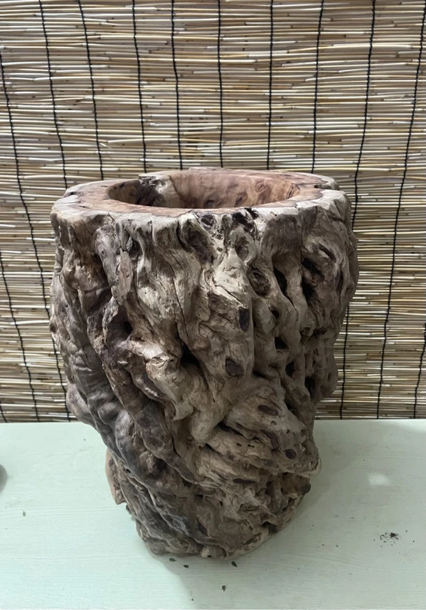 龙纹枣木画缸,陈化老料,木性稳定