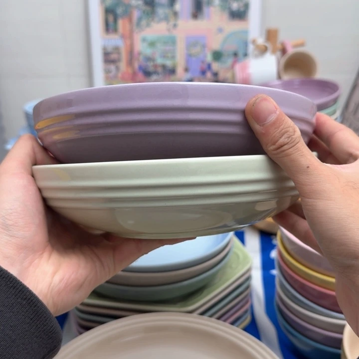 瓷片微瑕2个8英寸圆深盘