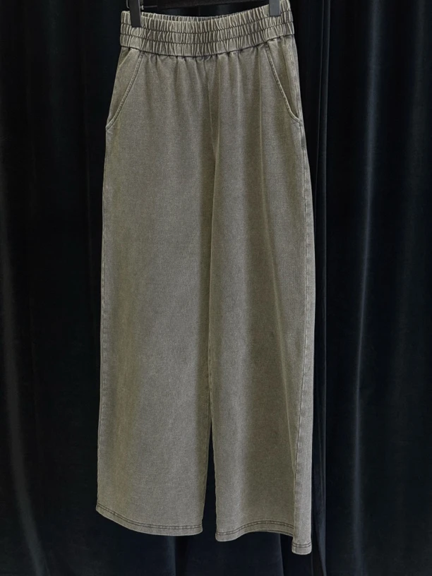 春夏秋高腰宽松百搭阔腿长裤