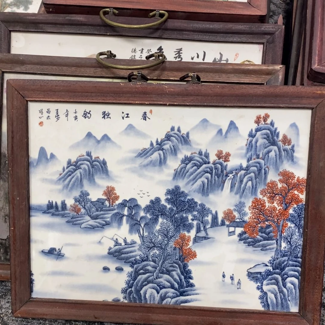 瓷片37*28*1景德镇瓷板画柴窑烧制
