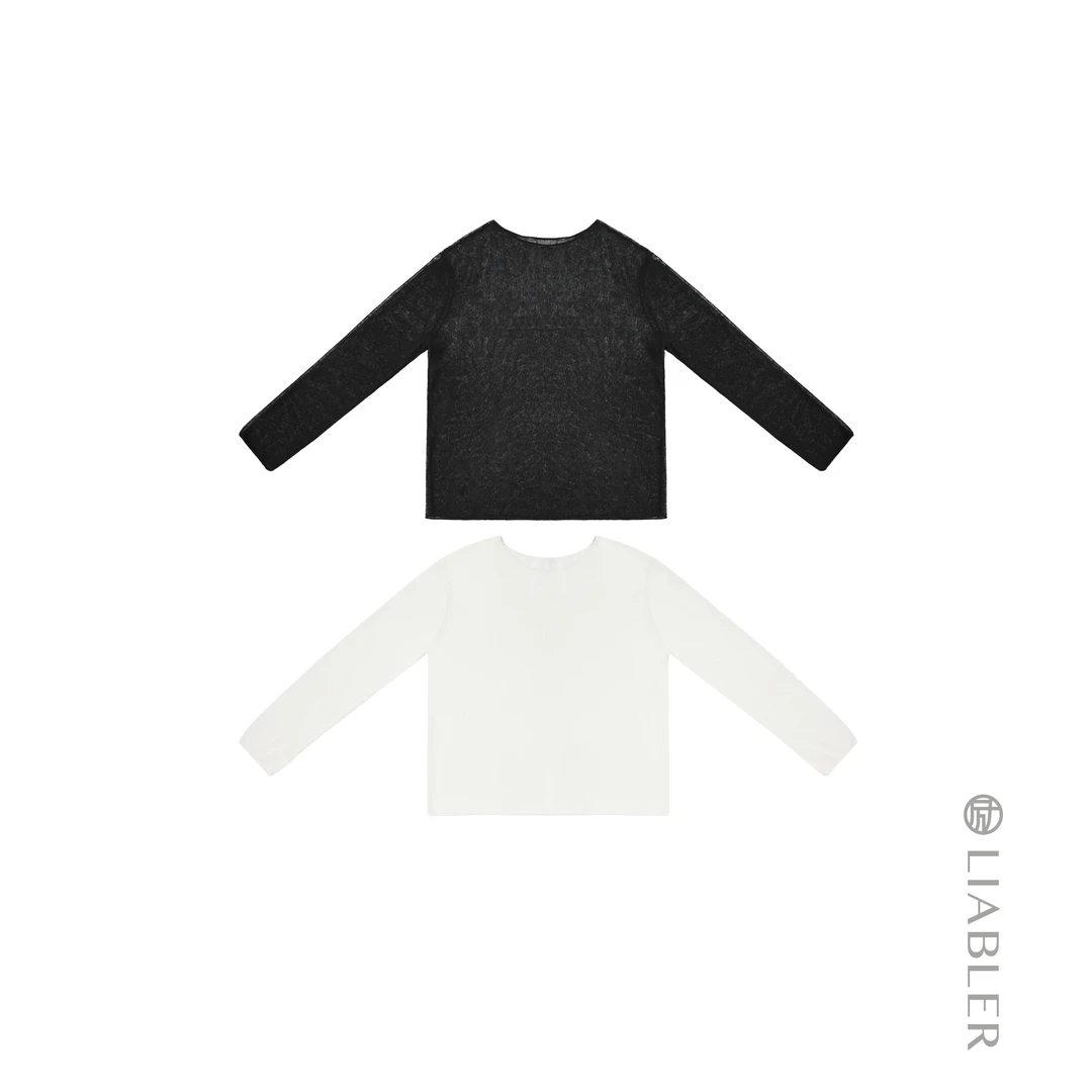 LIABLER/励 W25春夏简约百搭圆领防晒长袖上衣 LSS251542J