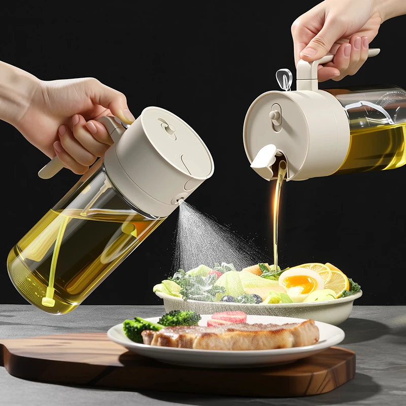 日本油壶喷倒两用喷油壶厨房家用油瓶不挂油雾化二合一油罐食品级
