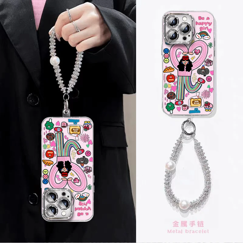 【精孔羽纱】比心女孩适用苹果oppo华为荣耀vivo小米全包防摔手机壳