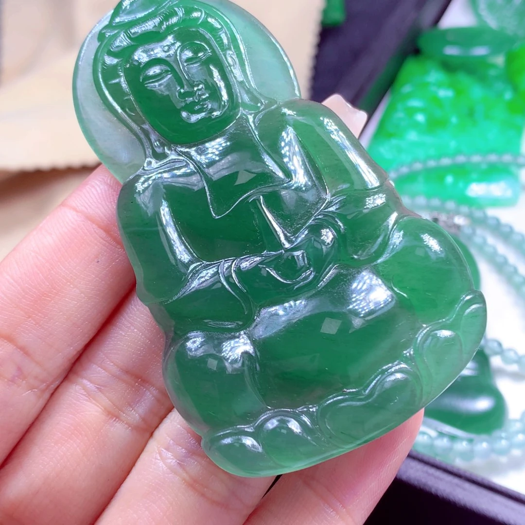 小***苺定制翡翠未镶嵌天然缅甸翡翠A货毛货挂件