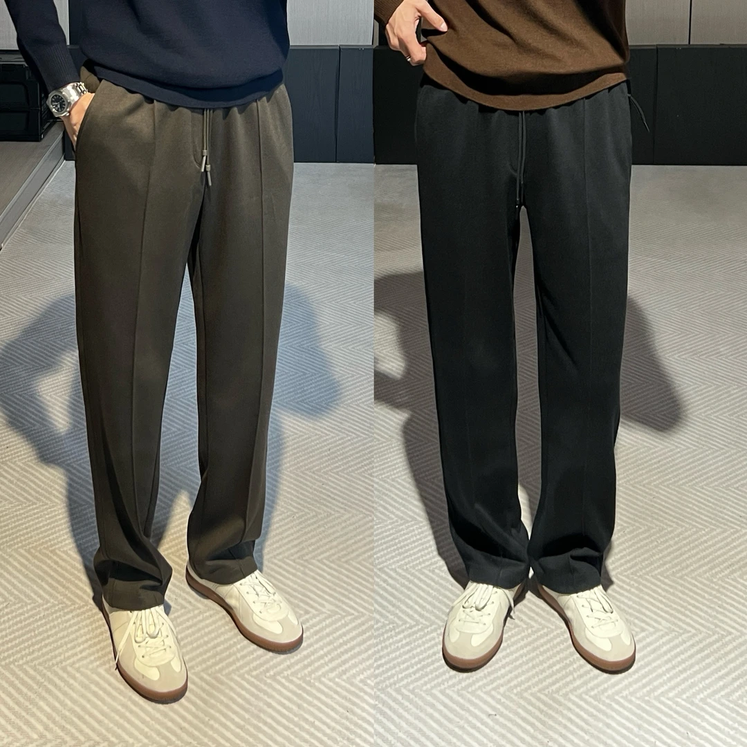 【嵿奢狠货】秋冬 Z系黑標三*德针织羊*毛直筒微宽松休闲裤慢跑裤男