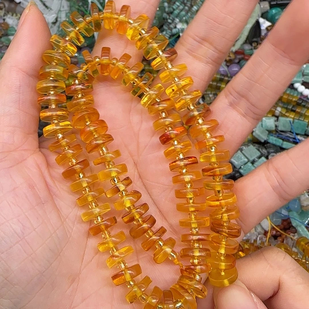 玛瑙/玉髓合金珠宝半成品蜜蜡9mm一条隔片