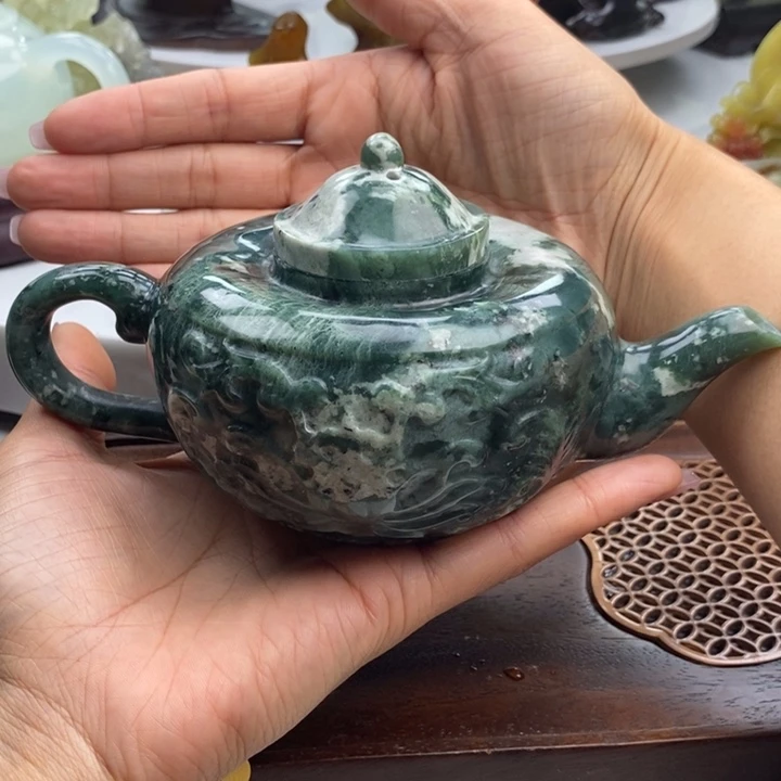 岫玉未镶嵌四大名玉摆件心**成