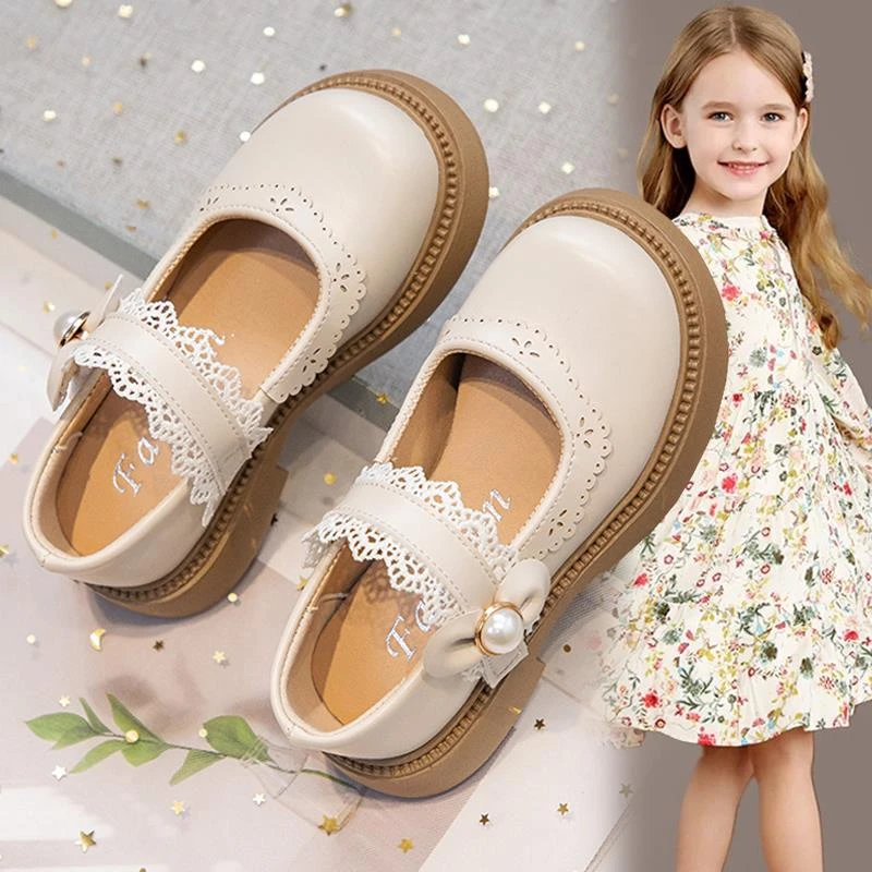 女童小皮鞋2025春款新款儿童黑色乐福春秋单鞋宝宝公主鞋软底鞋