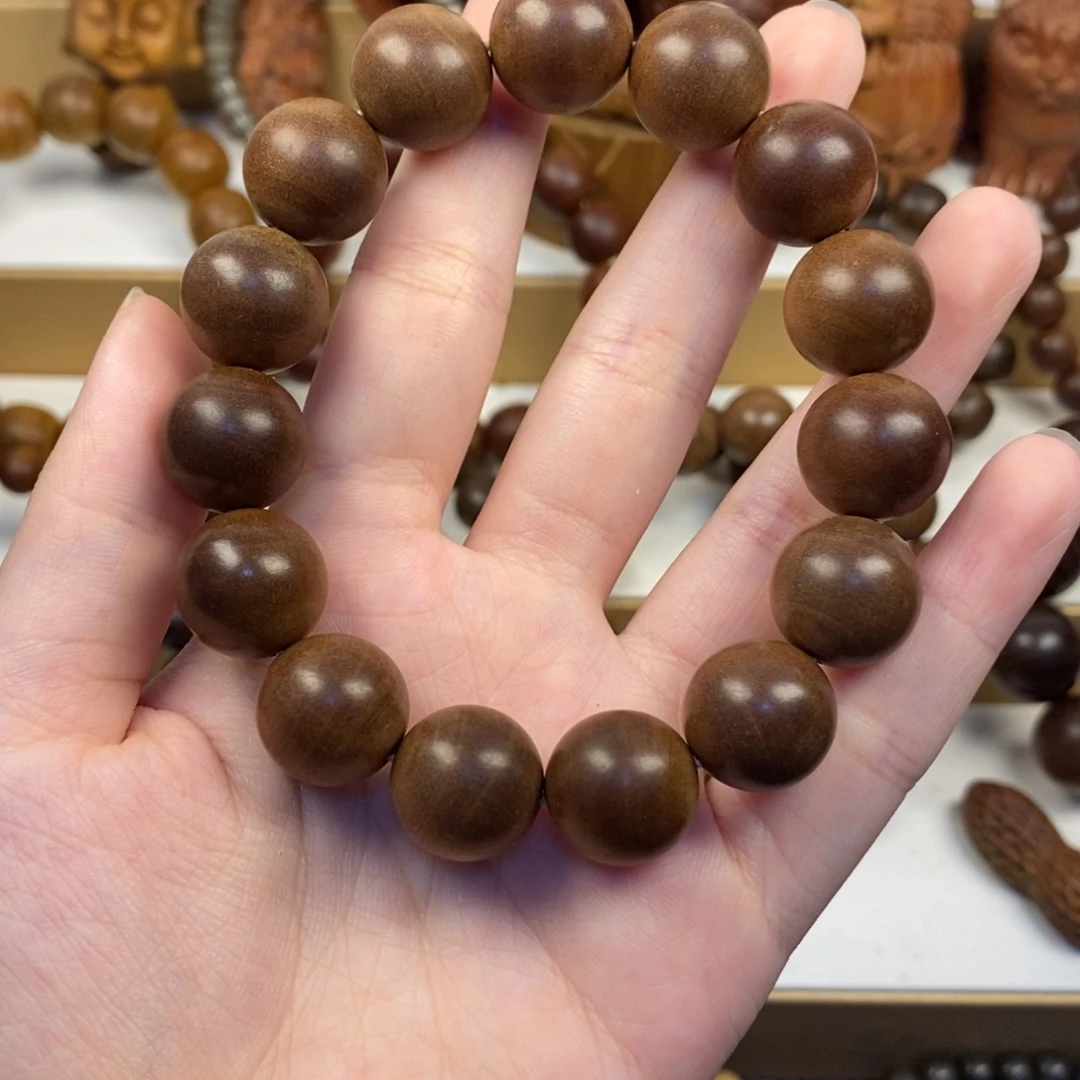 檀香木手串/手链老山檀香1.5横纹焦糖奶香
