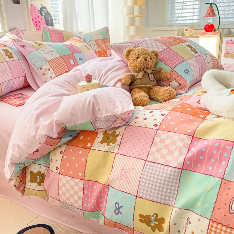 春季新品纯棉40支斜纹四件套卡通可爱型床单床笠被套被罩床上用品