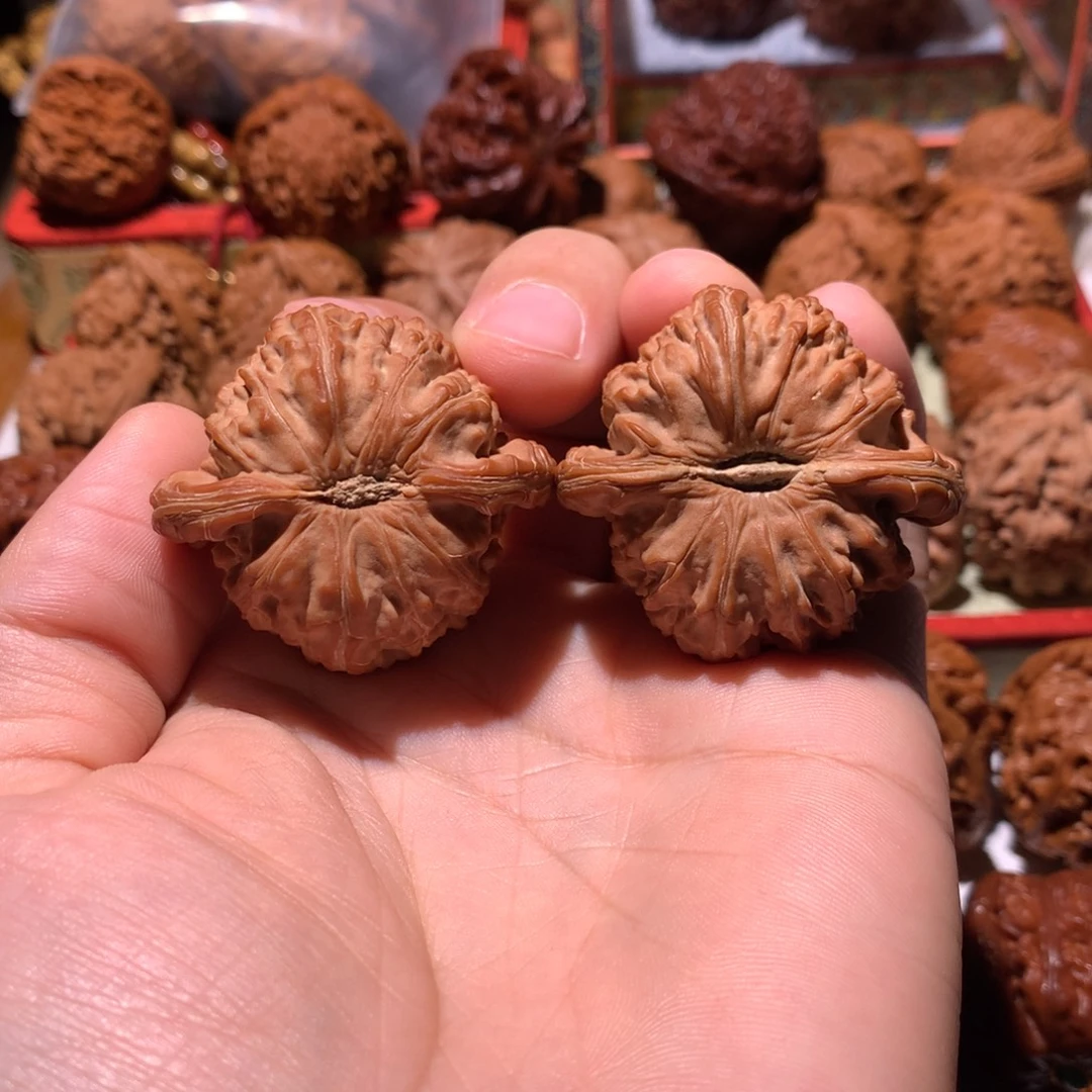 叽***糟把件文玩核桃43尺白狮子文玩核桃