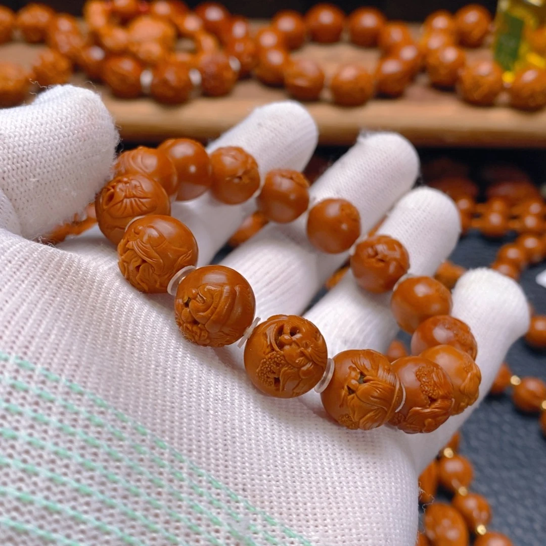 手串/手链橄榄核曹华老师1.4正圆镂空风景无相