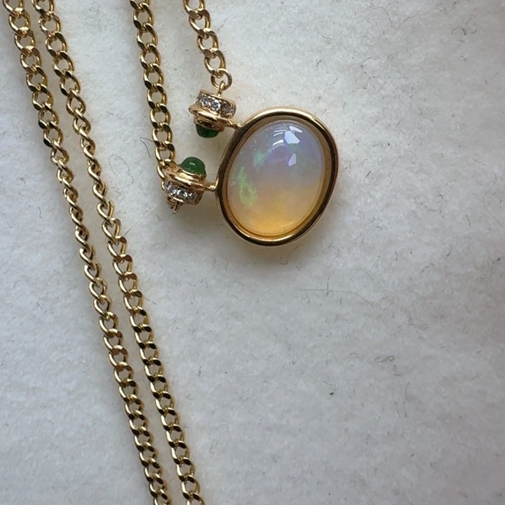 钻石颈饰18K金镶嵌成品