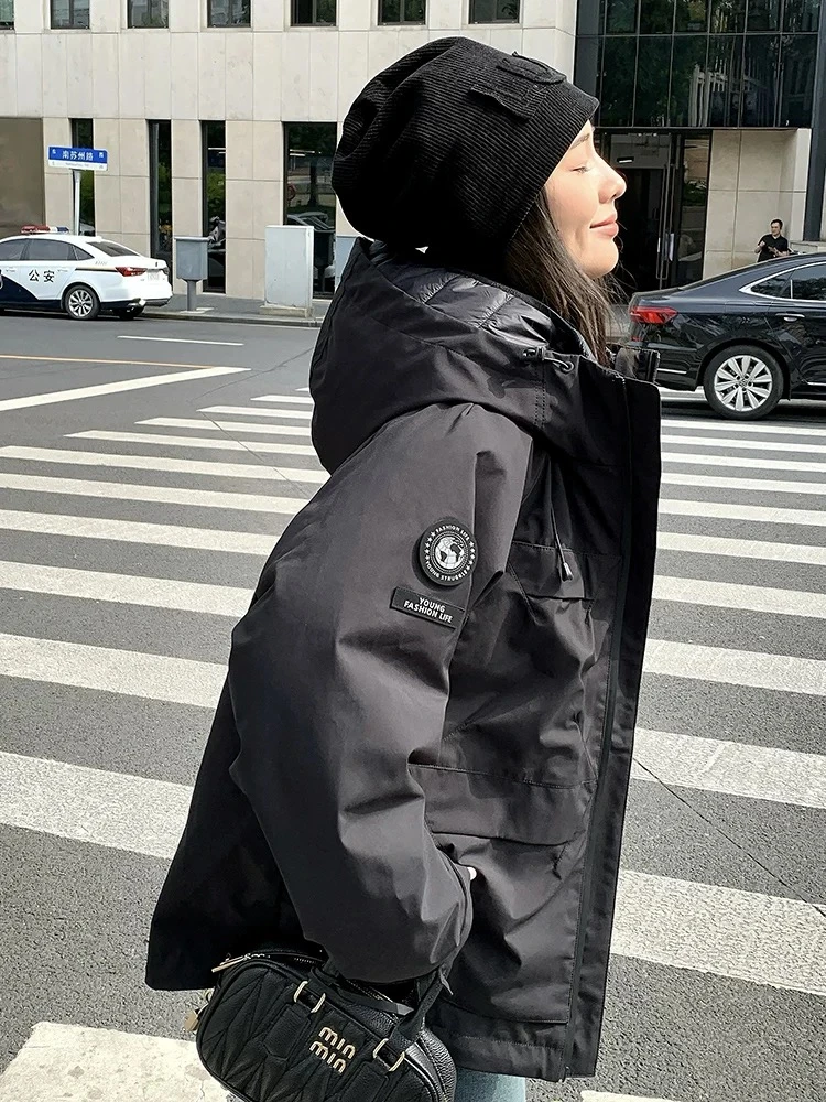 登登同款可拆卸内胆冲锋衣羽绒服