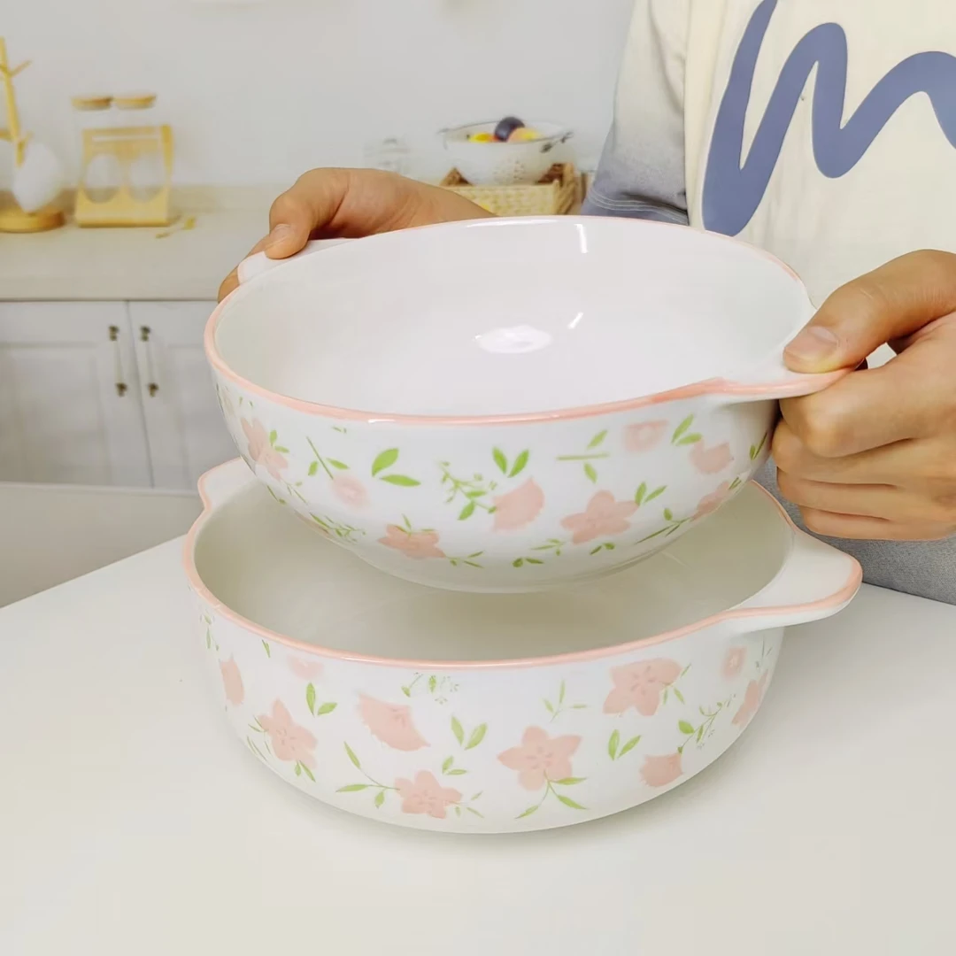 含耳十里桃花9.5英寸双耳两个  破损补发