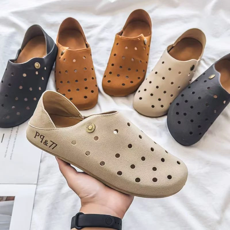 2025夏季新款男鞋勃肯鞋全包两穿休闲鞋透气低帮拖鞋一脚蹬懒人鞋