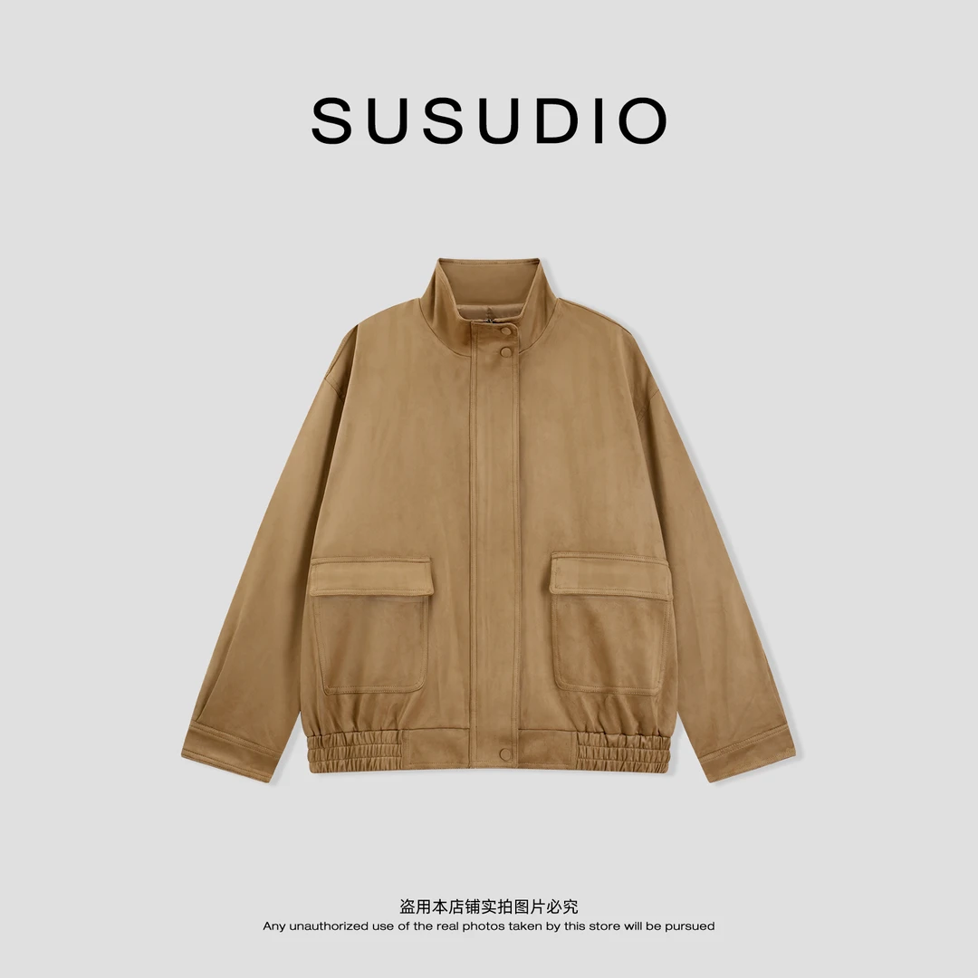 SUSUDIO 巴恩早秋绒雾感纯色机能风长袖翻领外套 C3031