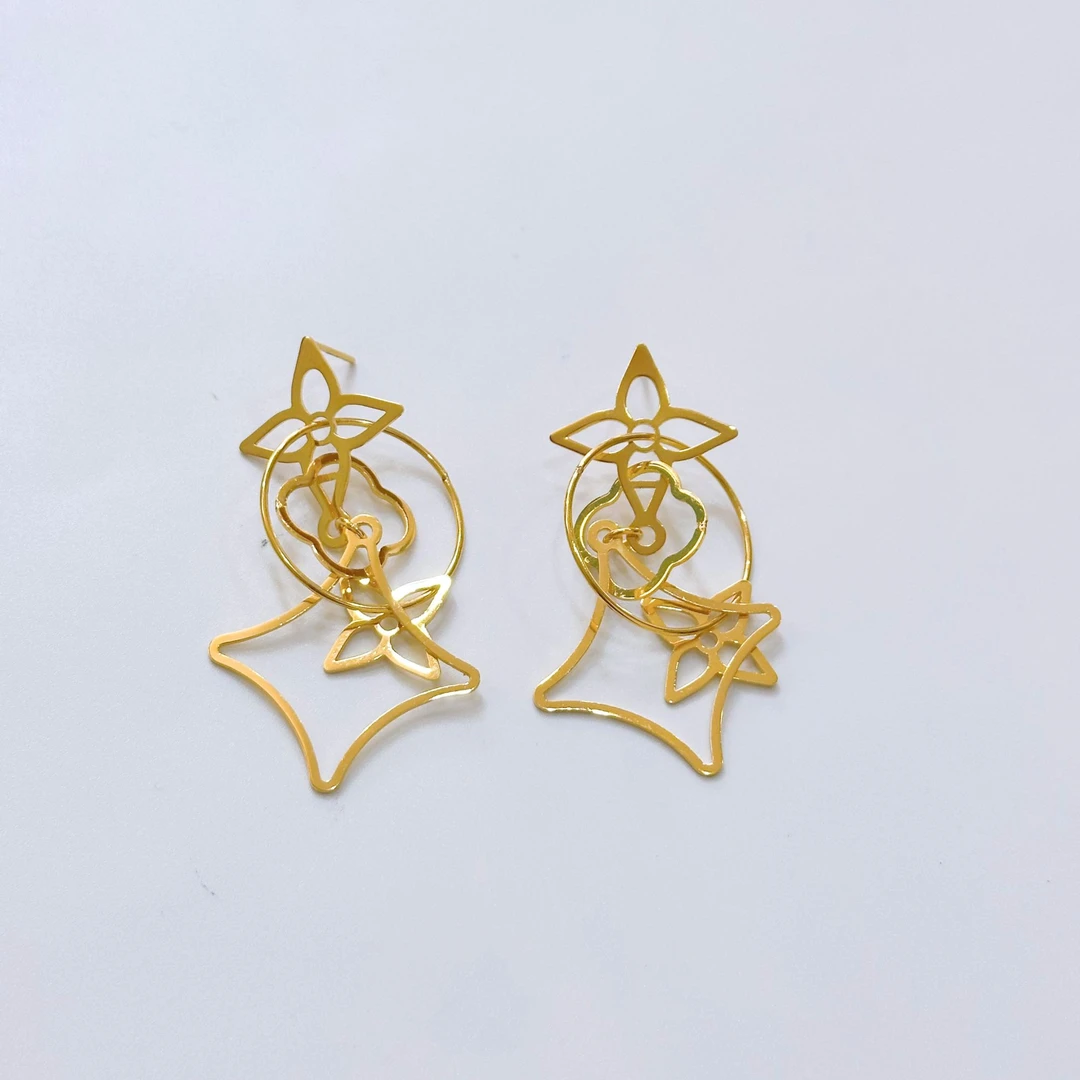 【镂空花朵耳钉合集】足金999黄金5D无氰镂空花朵百搭娜娜同款耳钉