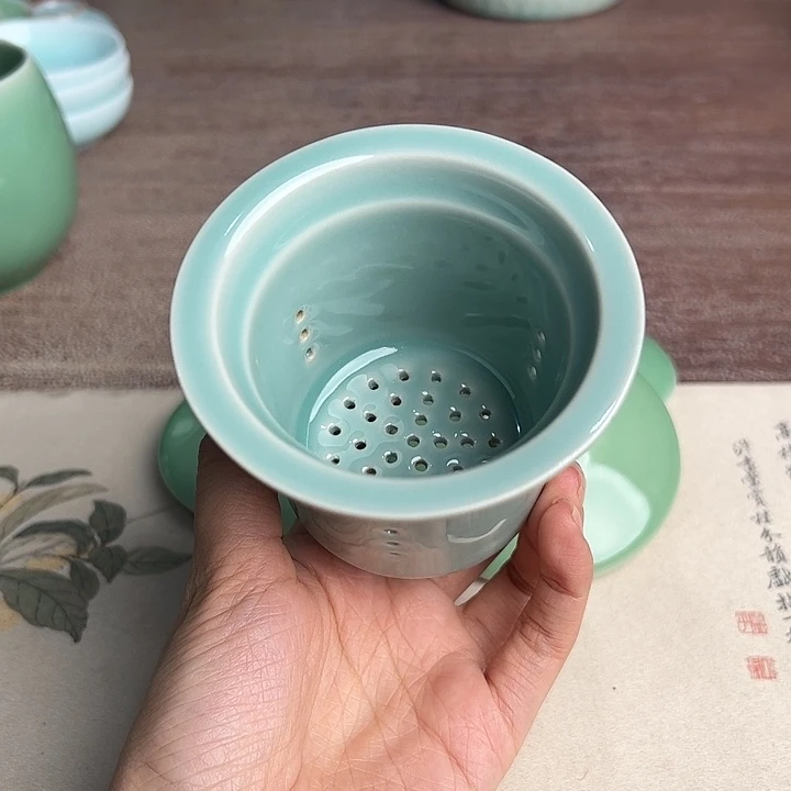 龙泉云间青瓷小米茶器