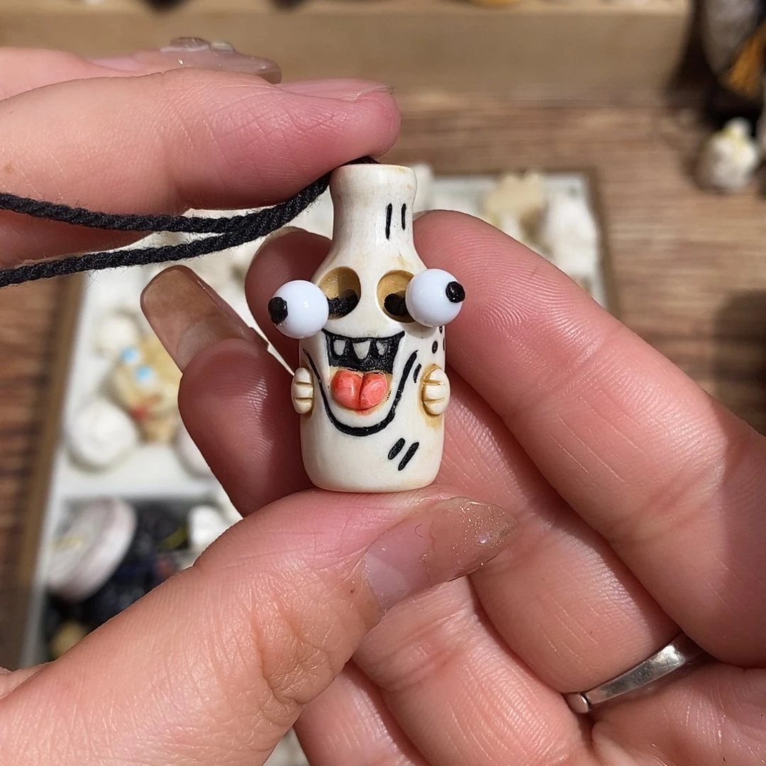 鹿骨把件胡*轩M51平平安安鹿骨瓶子