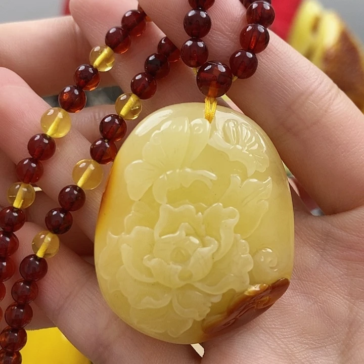 琥珀颈饰未镶嵌吊坠