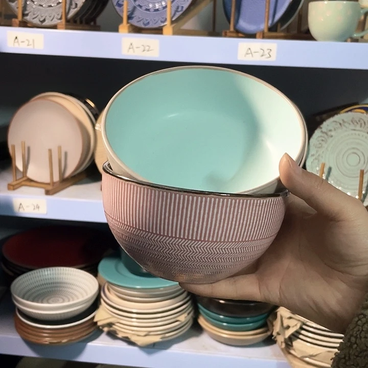 瓷2只高温釉下彩陶瓷餐具