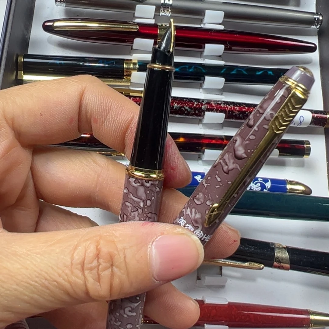 虚***习便携式紫色156全铜半明尖可用墨囊