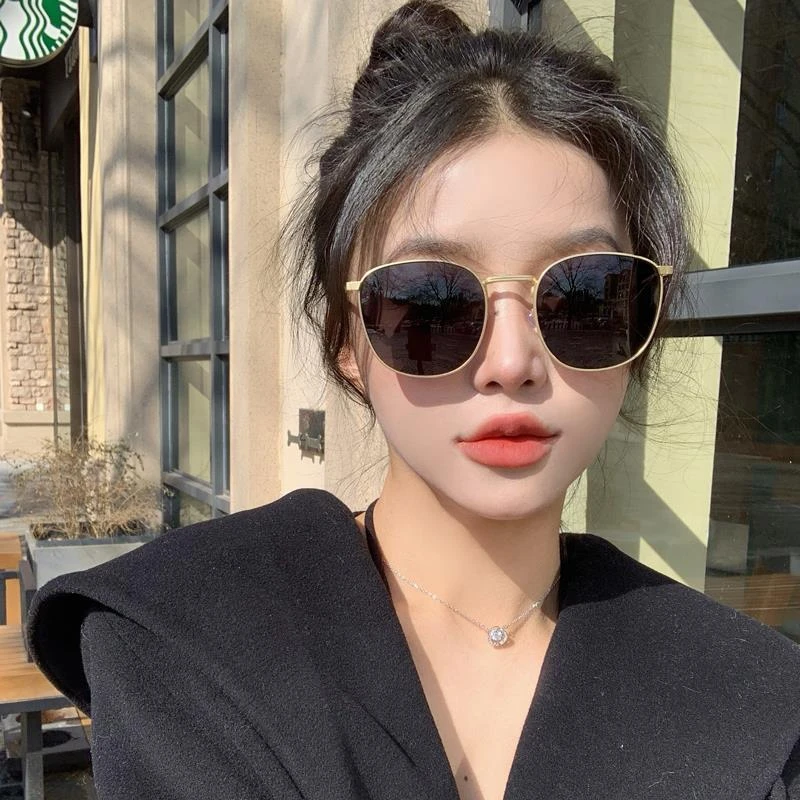 帕森精品牌金属偏光墨镜女款高级感显脸小2024新款圆框小框小脸款