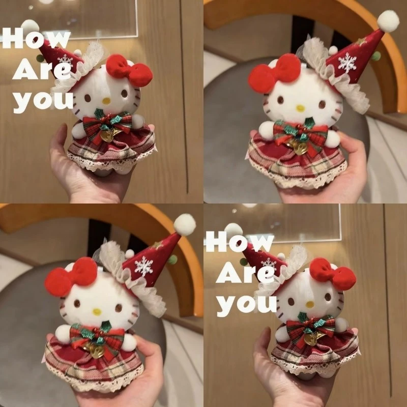 包挂件HelloKitty圣诞老人凯蒂猫玩偶挂饰毛绒公仔钥匙扣礼物PPS