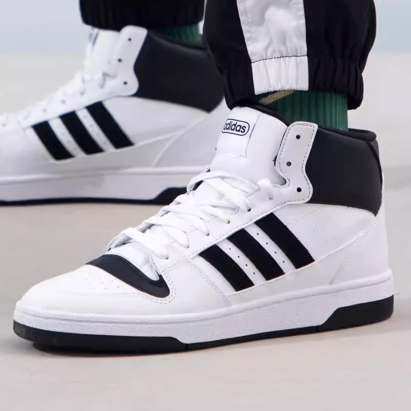 正品Adidas阿迪达斯男高帮篮球风时尚百搭运动休闲舒适板鞋IE1023