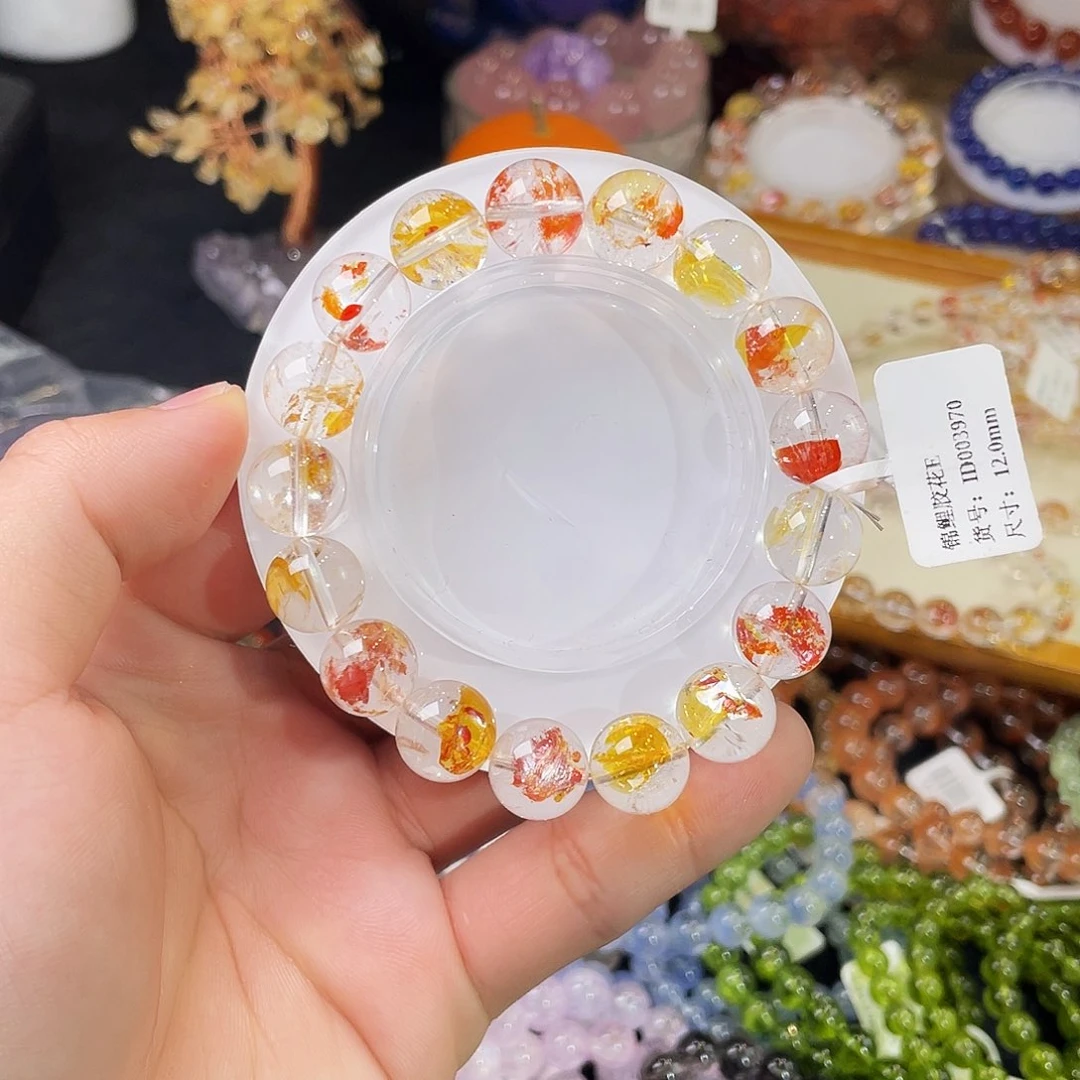 水晶手链未镶嵌锦鲤胶花12mm