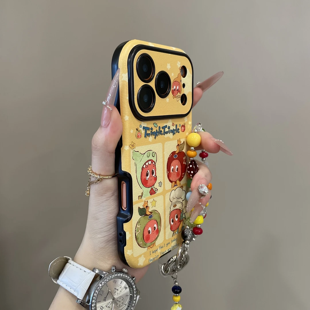 创意四宫格涂鸦星星人适用苹果17promax手机壳16卡通15pro可爱14