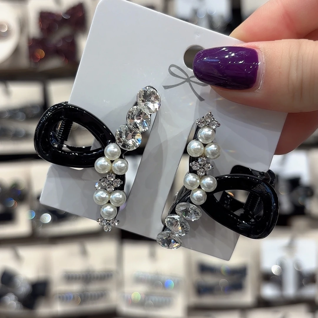 皮质铁合金白钻刘海夹