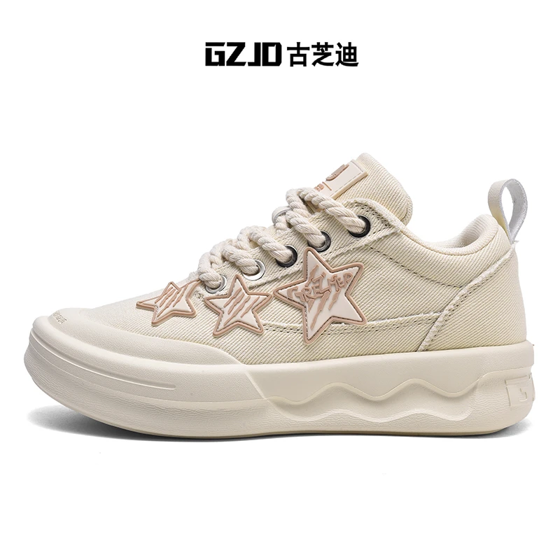 古芝迪情侣百搭韩版透气休闲潮鞋低帮厚底薄款休闲帆布鞋休闲鞋