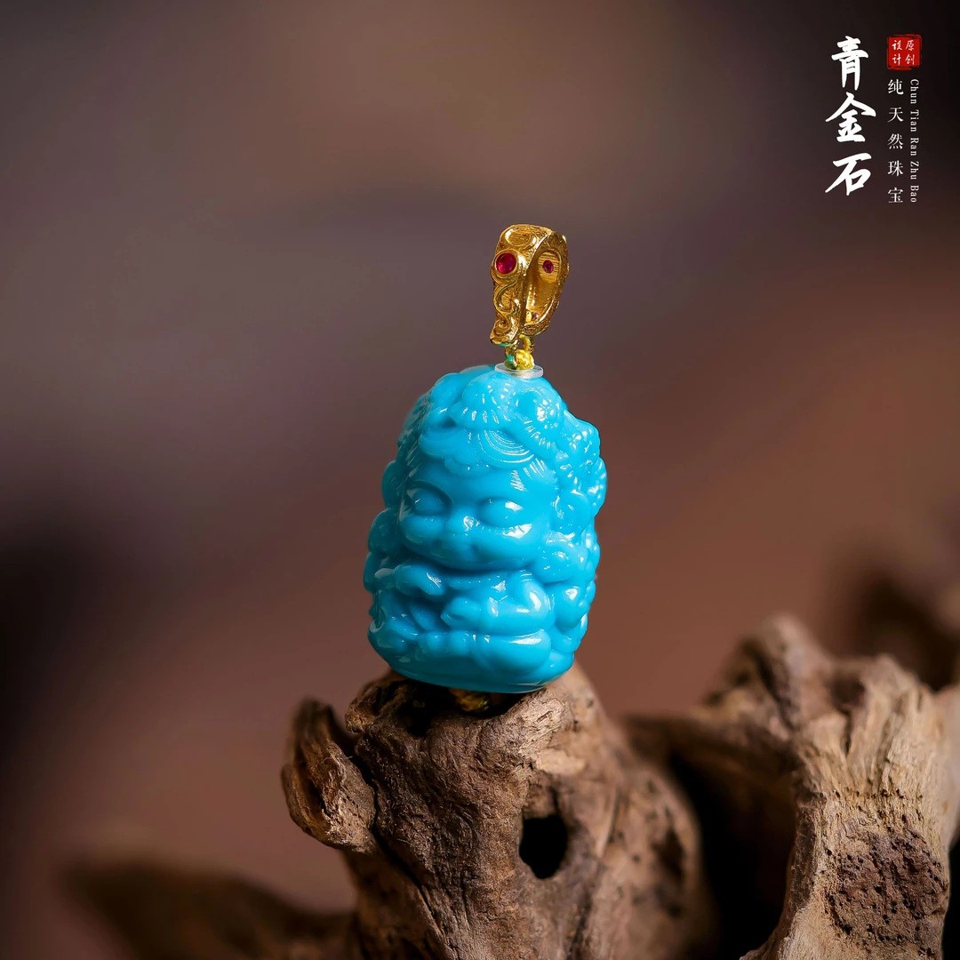 【桃总推荐】18K绿松石度母吊坠@@ZY41110011