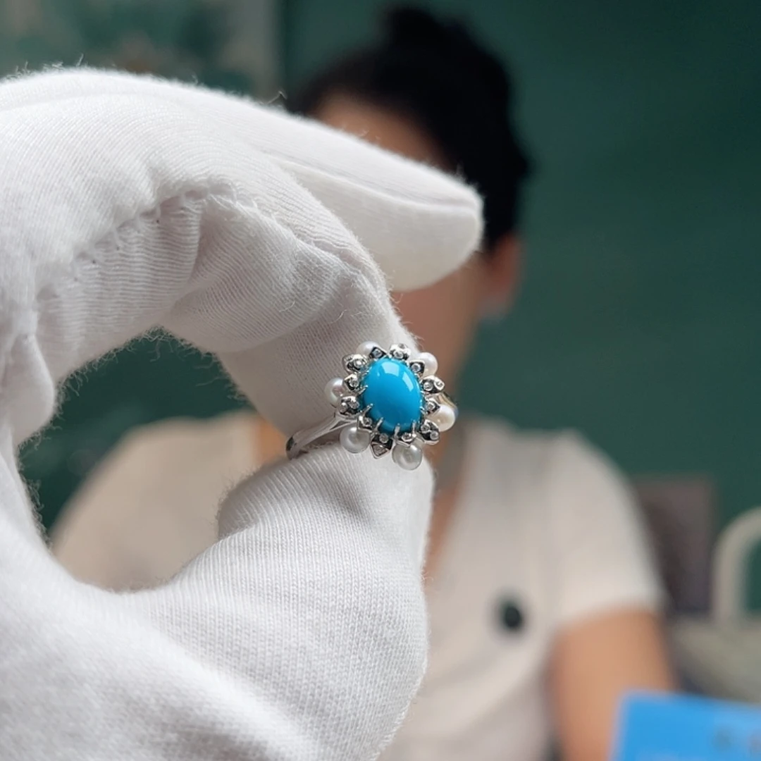 银S925镶嵌绿松石珠宝奇石