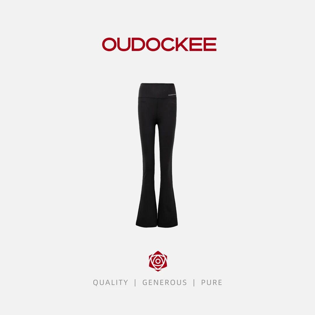 OUDOCKEE 鸥鸥【鲨鱼裤】黑色高腰收腹提臀显瘦瑜伽裤 KACE637T
