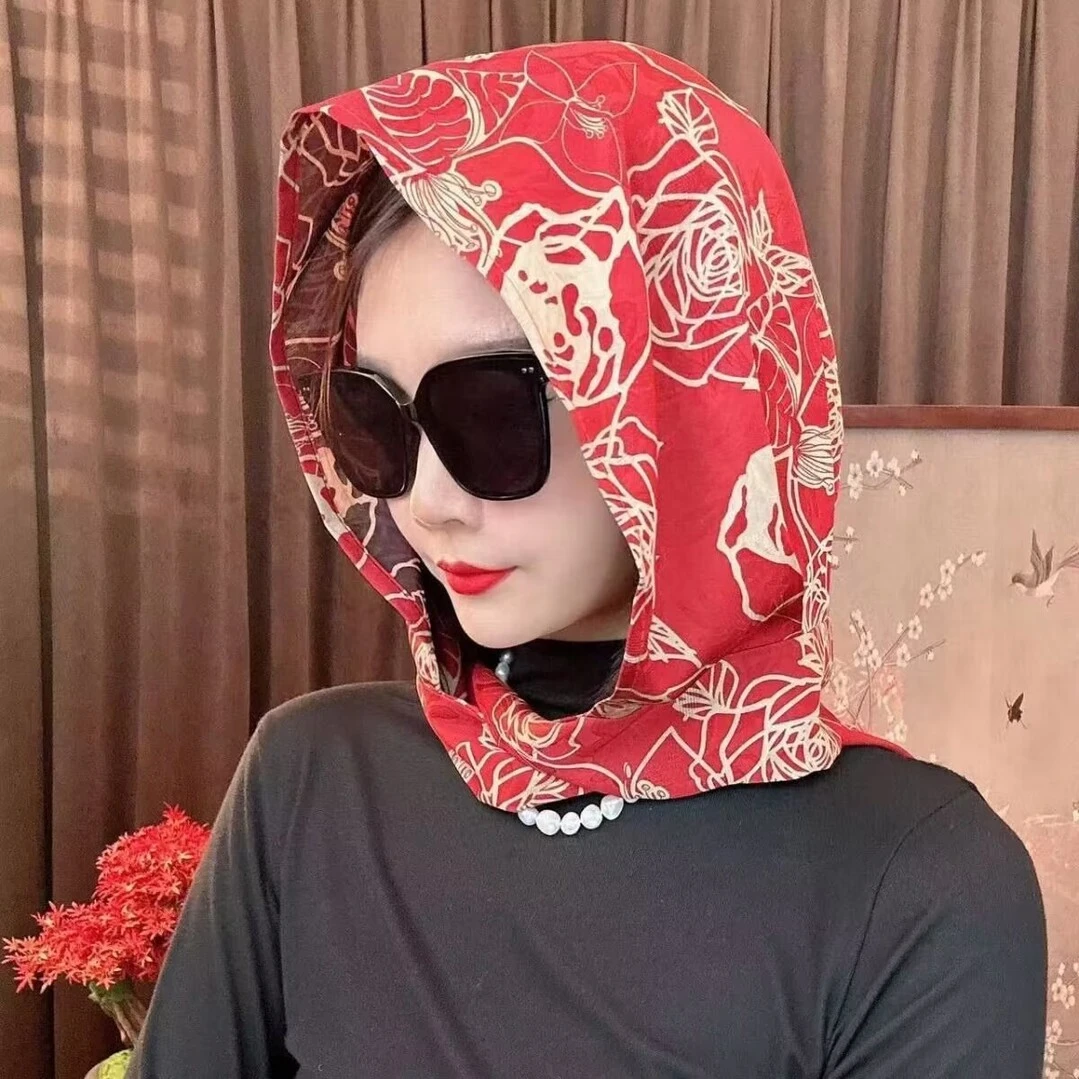 034旅游丝巾香云纱花多功能丝巾D