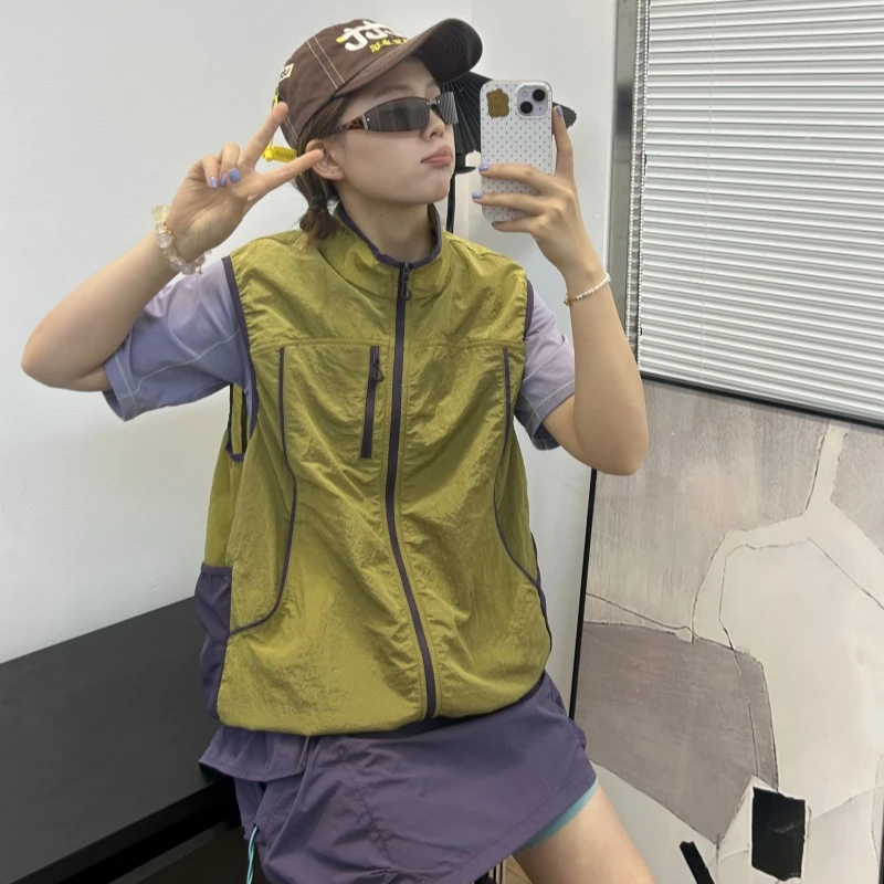 【层次感密码】夏季男女户外山系拼色马甲/轻量透气百搭坎肩C1627