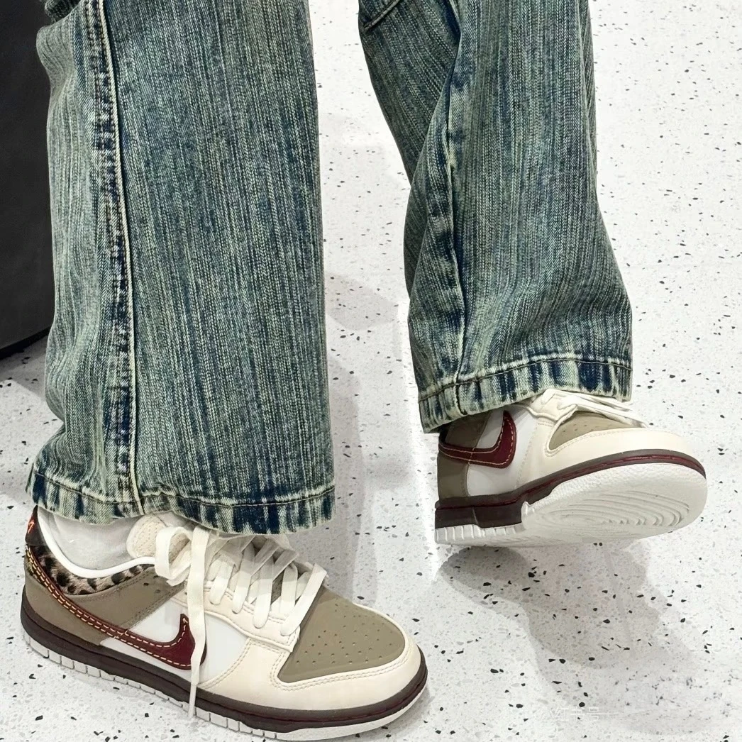 NIKE/耐克【琥珀流光】DUNK 复古豹纹拼接板鞋休闲鞋IM6687262