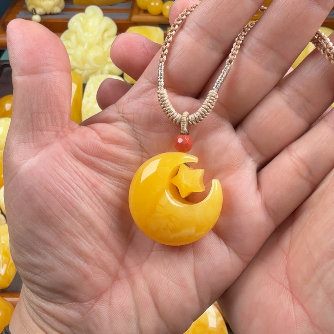 琥珀颈饰未镶嵌纯天然琥珀蜜蜡