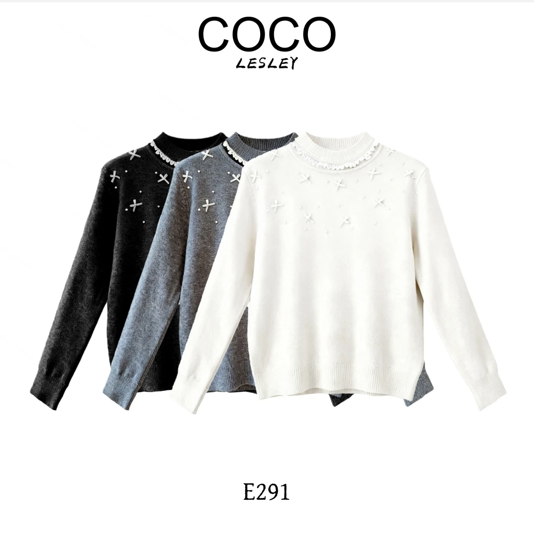 【COCO LESLEY】2025重工钉珠毛衫毛衣长袖网红针织时尚百搭秋冬