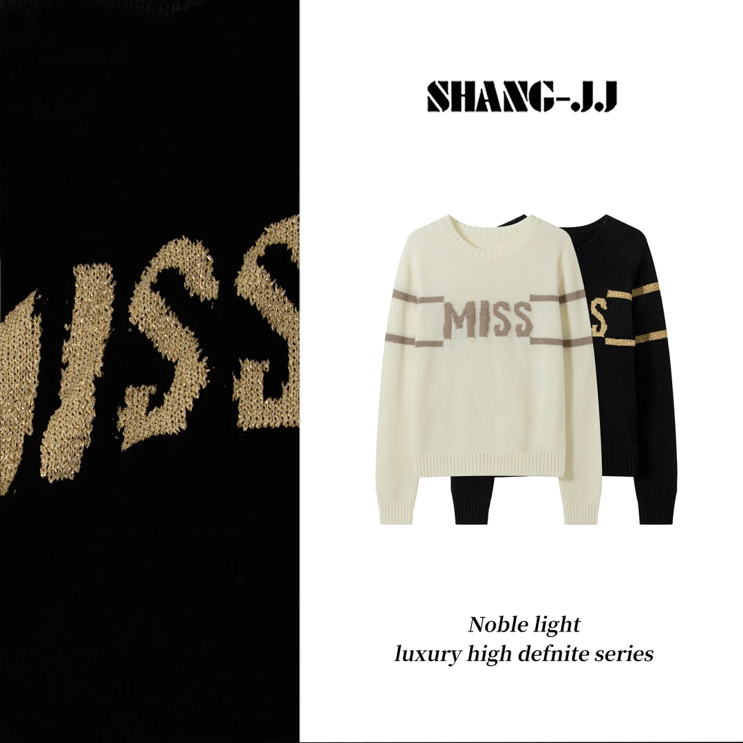 SHANG-JJ【黑金Miss】25ss新品洋毛混纺轻盈柔软毛衣q133272p