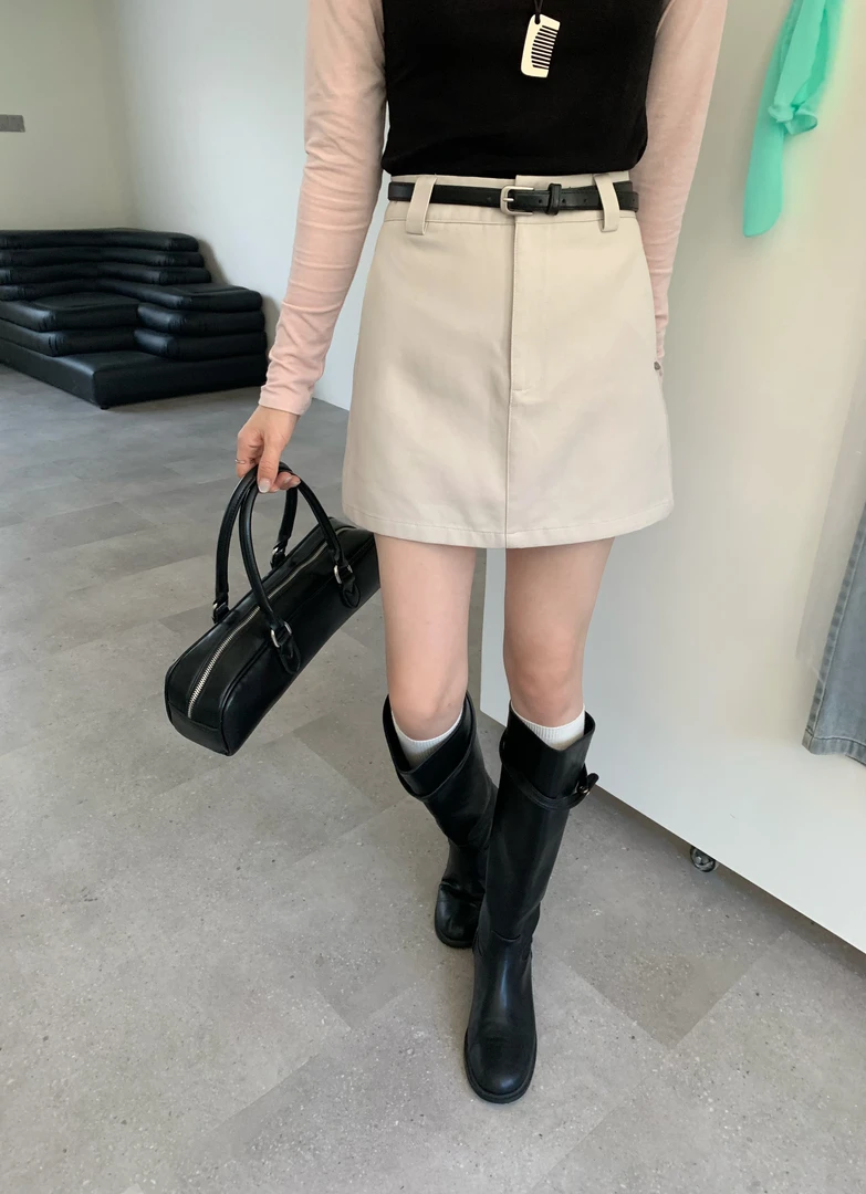 【香香严选】韩系短裙女2025早秋新款高腰显瘦气质百搭A字裙89008
