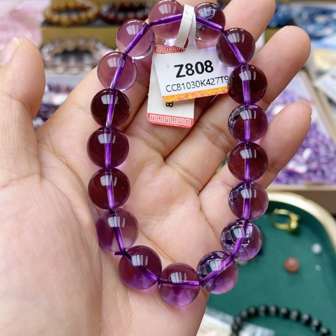 未镶嵌手链水晶Z808巴西净体紫水晶12+