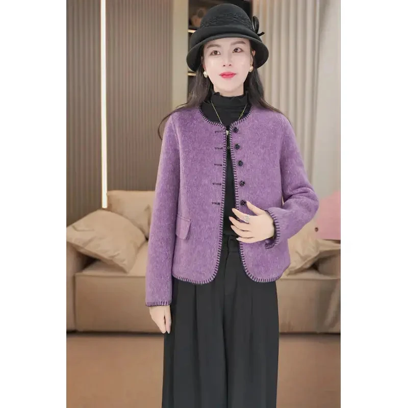 2025年新款外套女羊毛新款双面呢外套时尚高端洋气