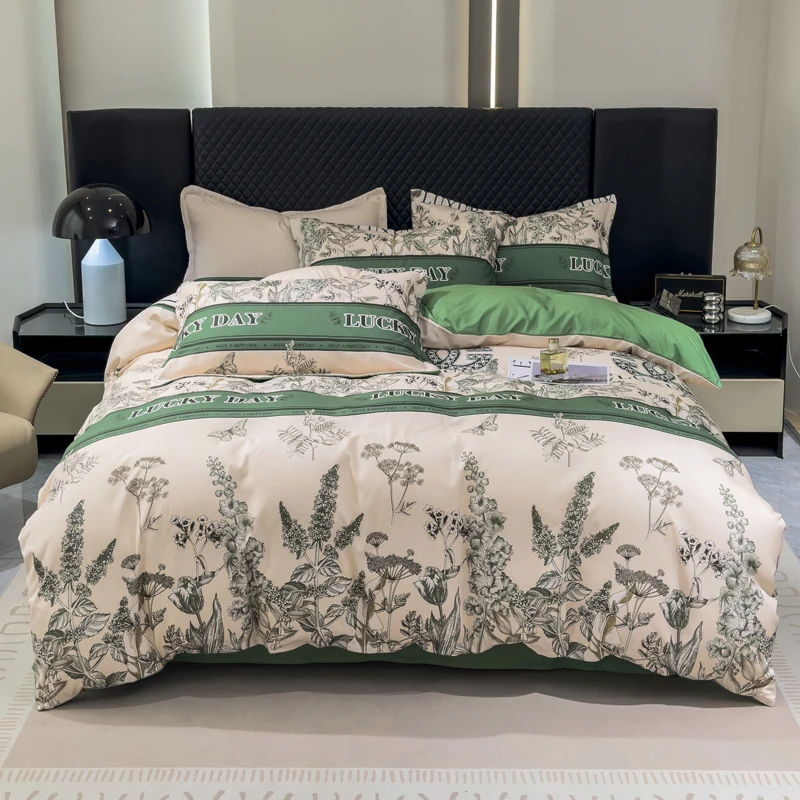 拉萨发货西藏包邮磨毛印花四件套亲肤透气轻奢风被套床单