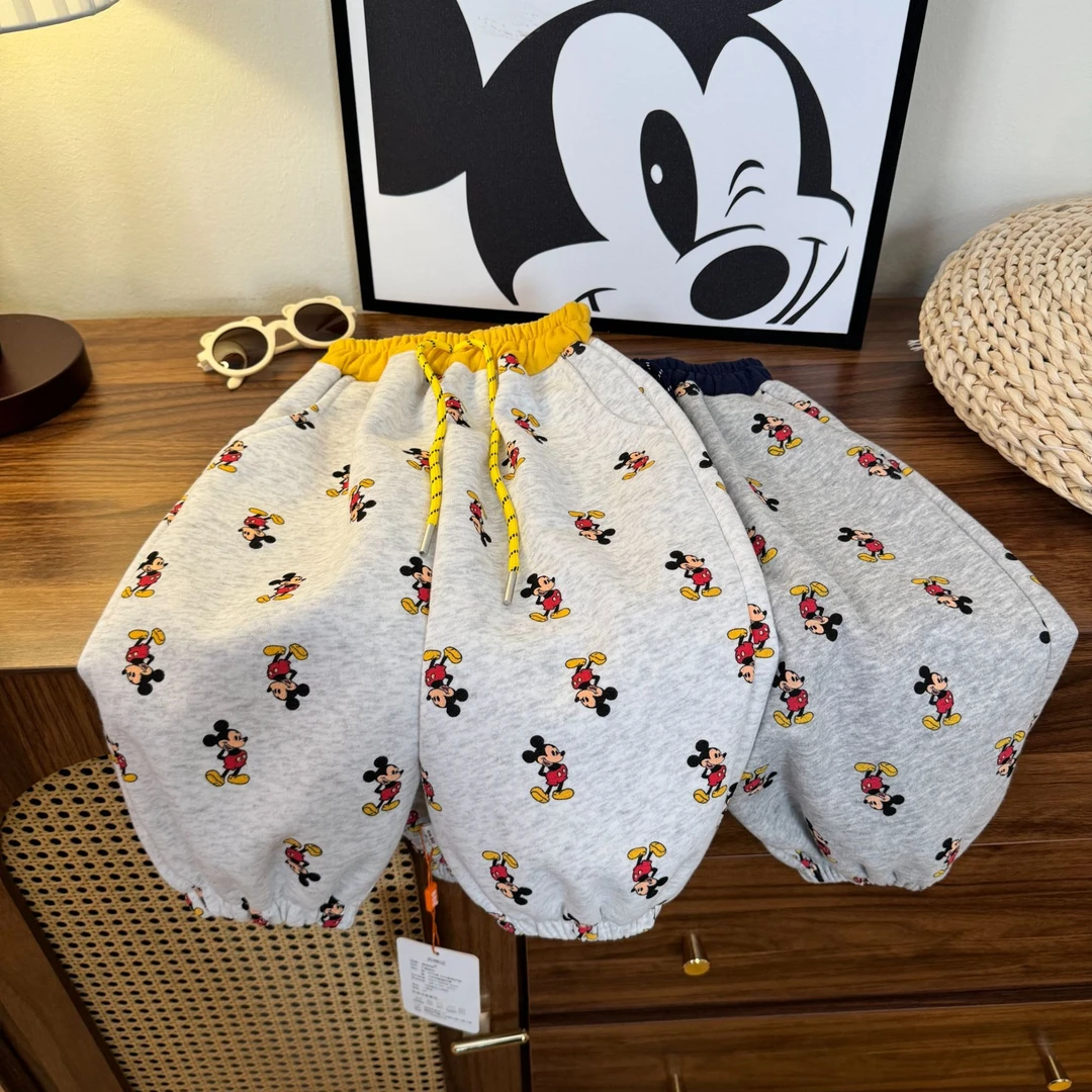 【高品质】儿童韩系米奇满印卫裤男女宝新款收口裤洋气潮