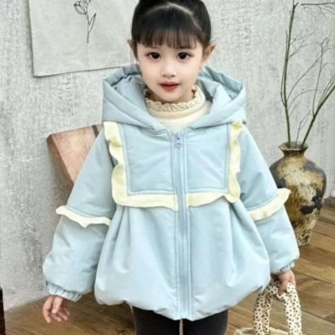 艾俊萱童装2024年秋冬加绒保暖连帽外套LS
