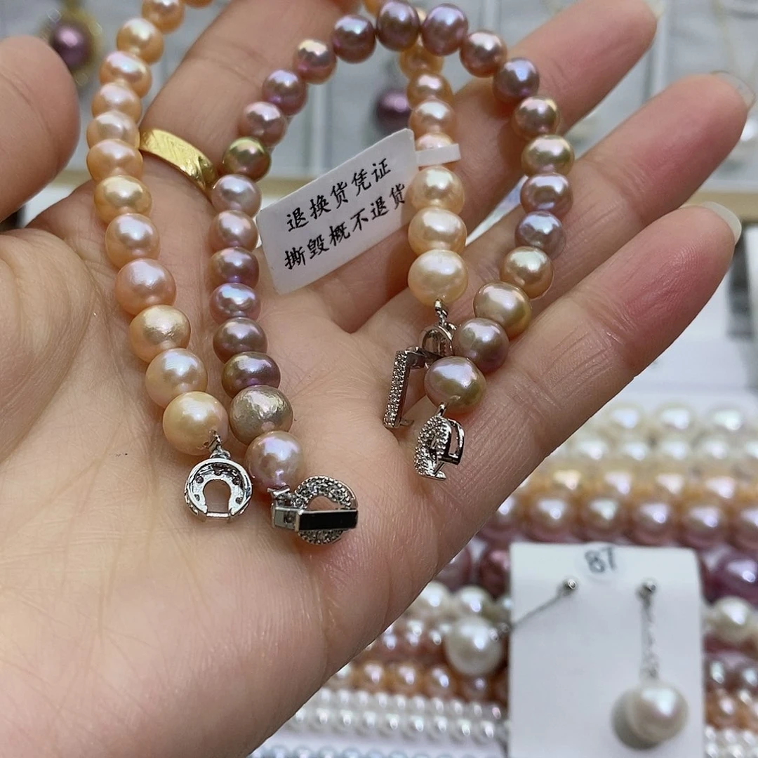 淡水珍珠吊坠(赠链)银S925镶嵌